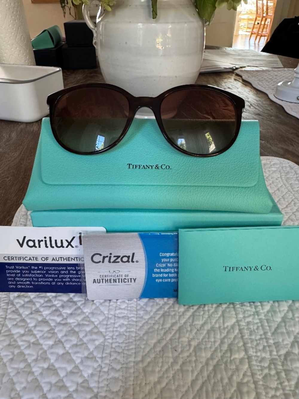 Tiffany Sunglasses with progressive, non glare lenses